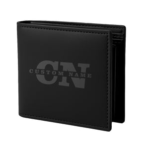Personalized Custom Leather Wallet – Name & Logo (Black)