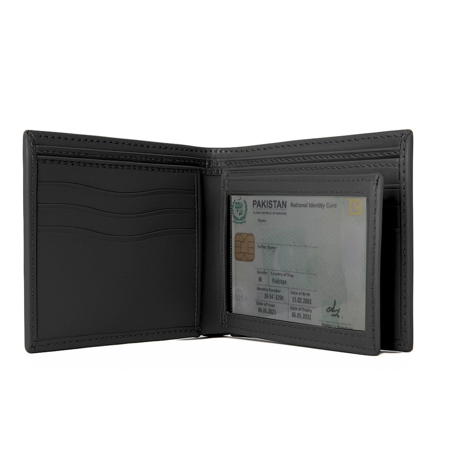 Personalized Custom Leather Wallet – Name & Logo (Black)