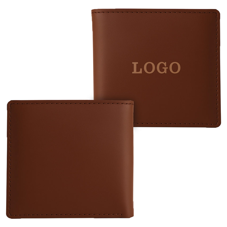 Personalized Custom Leather Wallet – Name & Logo (Brown)