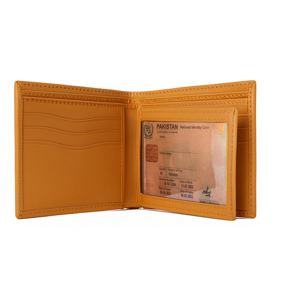 Personalized Custom Leather Wallet – Name & Logo (Gold)