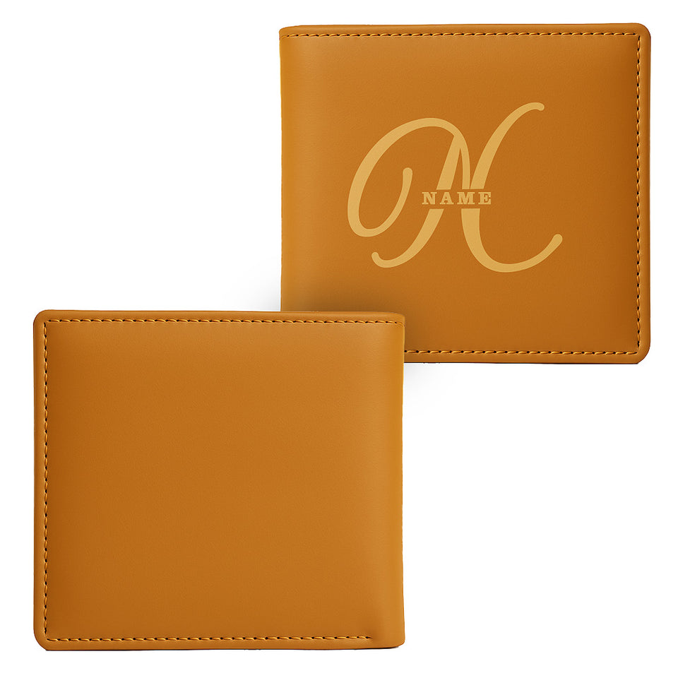 Personalized Custom Leather Wallet – Name & Logo (Gold)